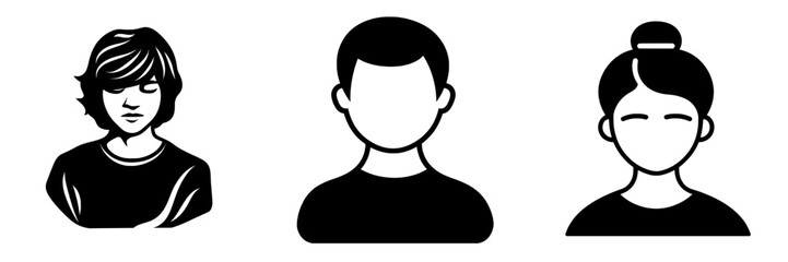 Icon representing a flat user avatar, symbolizing a member sign as an isolated human figure