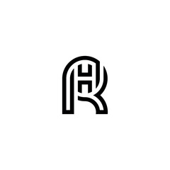 Creative RH HR Letter Logo Design with Modern Minimal Style.