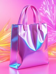 Sleek Pastel Bag with Vibrant Background