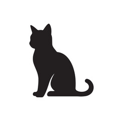 Cat Silhouette Icon White Background