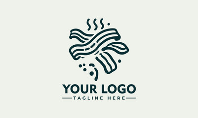 Abstract illustration of wavy noodle-like strands with playful curves in bold graphic line design. Food concept
