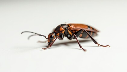Close-up of a single insect on pure white background, closeup, background, zoology