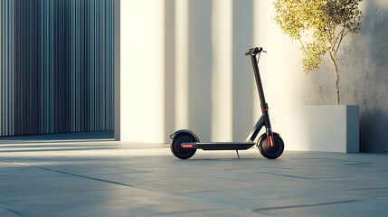 Modern Electric Scooter in Minimalist Urban Environment Display