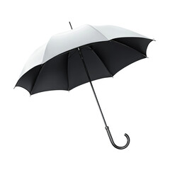 A black and white umbrella. A stylish accessory, offering protection from rain.