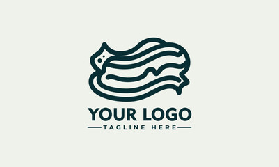 Abstract illustration of wavy noodle-like strands with playful curves in bold graphic line design. Food concept
