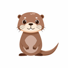 Cute Otter Simple Vector – Adorable Animal Illustration for Design and Creative Projects

