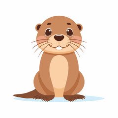 Fototapeta premium Cute Otter Simple Vector – Adorable Animal Illustration for Design and Creative Projects