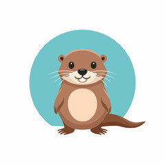 Cute Otter Simple Vector – Adorable Animal Illustration for Design and Creative Projects


