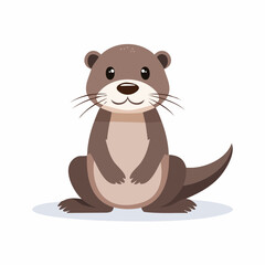 Cute Otter Simple Vector – Adorable Animal Illustration for Design and Creative Projects


