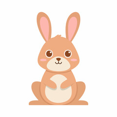 Cute Rabbit Vector – Simple and Adorable Cartoon Bunny Illustration for Design Projects