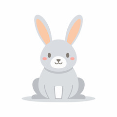 Cute Rabbit Vector – Simple and Adorable Cartoon Bunny Illustration for Design Projects