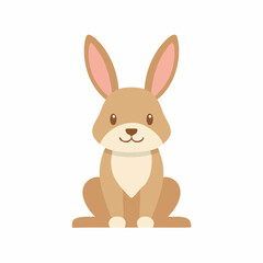 Cute Rabbit Vector – Simple and Adorable Cartoon Bunny Illustration for Design Projects