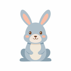 Cute Rabbit Vector – Simple and Adorable Cartoon Bunny Illustration for Design Projects