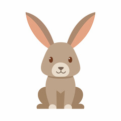 Cute Rabbit Vector – Simple and Adorable Cartoon Bunny Illustration for Design Projects