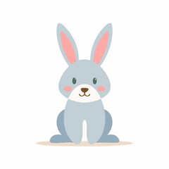 Cute Rabbit Vector – Simple and Adorable Cartoon Bunny Illustration for Design Projects