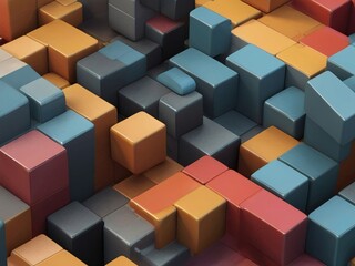 Colorful 3D Cubes Arrangement