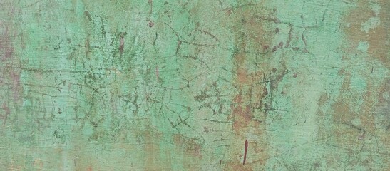 Distressed Green Painted Wood Texture with Cracks