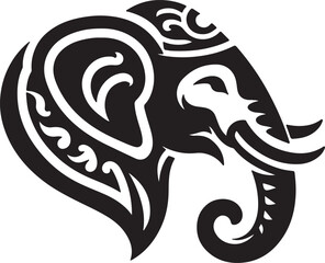 black and white elephant