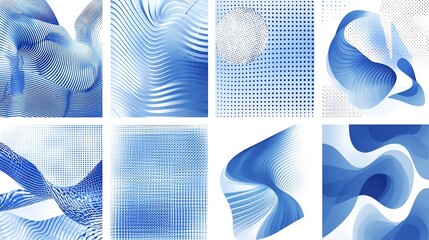 Aesthetic blue tone background designs with unique, abstract wave patterns