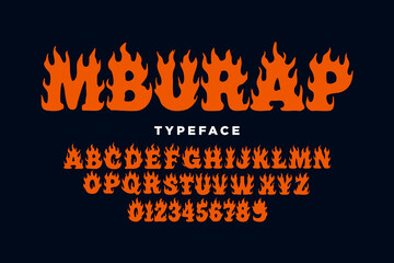cartoon flame alphabet design