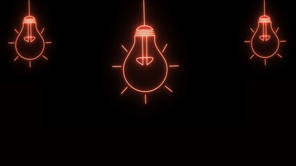 Modern light bulb icon with sleek, futuristic design and neon glow, geometric, futuristic, neon