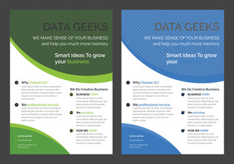 Corporate Business Flyer Brochure Template Set a4 Colorful Marketing Layout 