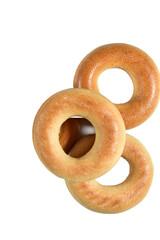 Confectionery product pretzels for tea lie on a PNG background.