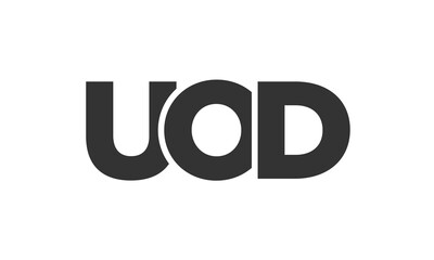 UOD logo design template with strong and modern bold text. Initial based vector logotype featuring simple and minimal typography. Trendy company identity.