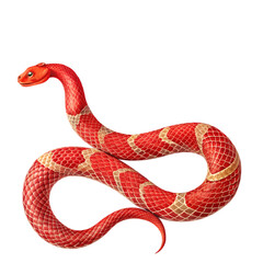Fototapeta premium Vibrant Red Snake Hand-Drawn Illustration
