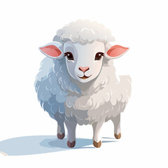 Sheep Looking at Camera on Seamless White Background – Studio Animal Portrait

