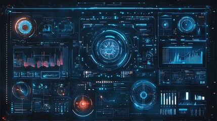 Futuristic digital dashboard
