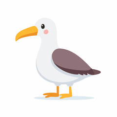 Cute Albatross Simple Vector – Minimalist Seabird Cartoon Illustration in Flat Style