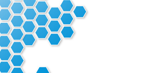 Abstract geometric hexagon blue texture background pattern vector illustration background on transparent.