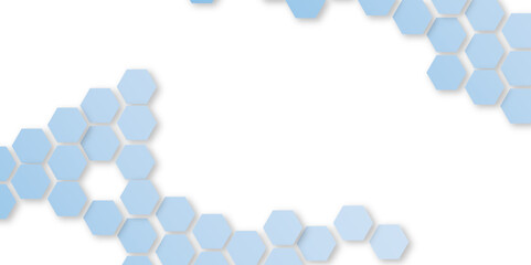 Blue hexagon on minimal simple blue watercolor vector illustration Science technology and medical concept hexagon on transparent background.