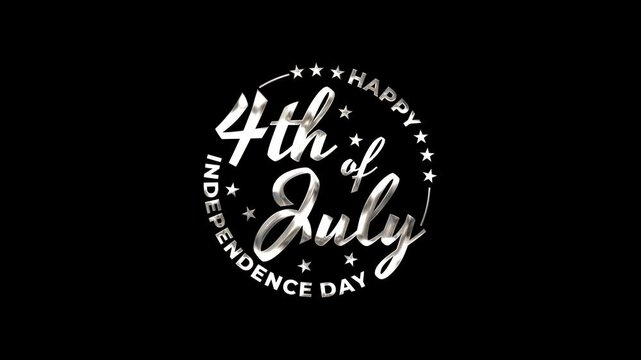 Happy 4th of July animation with transparent background, Happy Independence Day united states of america