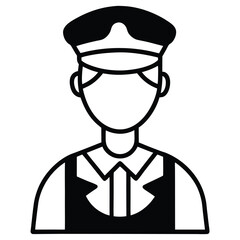 silhouette public service editable icon on white background