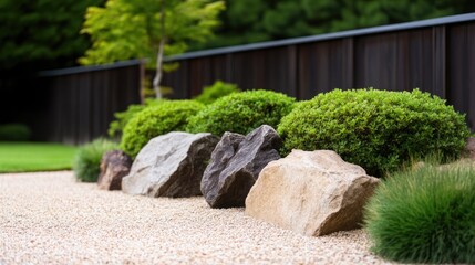 Stone and shrub garden design