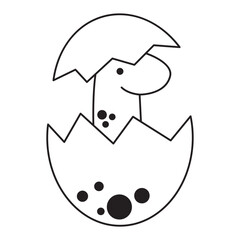 Hatching Dinosaur Egg Outline Drawing