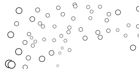 Elegant Silver Dots and Streamers Falling Seamlessly on Transparent Background &ndash; Celebration Vector Design. Realistic Seamless Pattern of Floating Silver Confetti and Ribbons on Transparent Background