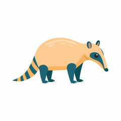 Cute Anteater Simple Vector – Minimalist Animal Cartoon Illustration Design

