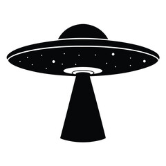 Unidentified Flying Object (UFO) Silhouette Illustration