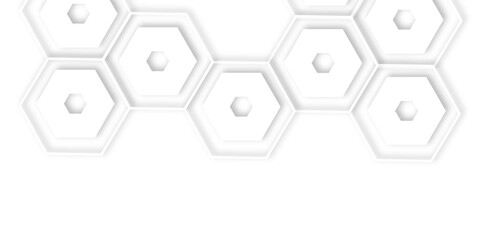  geometric pattern featuring  white hexagons with 3d effect , and clean white background. modern and minimalist design