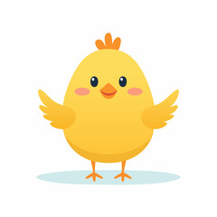 Cute Chick Simple Vector – Minimal Flat Style Baby Bird Illustration Clipart Design