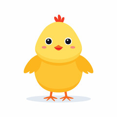 Cute Chick Simple Vector – Minimal Flat Style Baby Bird Illustration Clipart Design
