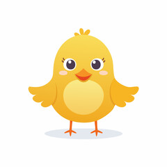 Cute Chick Simple Vector – Minimal Flat Style Baby Bird Illustration Clipart Design