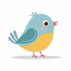 Cute Bird Simple Vector – Minimal Flat Style Cartoon Bird Illustration Clipart

