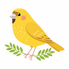 Cute Canary Simple Vector – Minimal Flat Style Cartoon Bird Illustration
