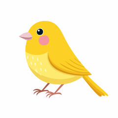 Cute Canary Simple Vector – Minimal Flat Style Cartoon Bird Illustration