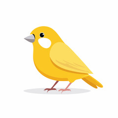 Cute Canary Simple Vector – Minimal Flat Style Cartoon Bird Illustration