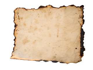 Fototapeta premium Burnt Edge Crumpled Paper Texture Isolated on transparent background cutout, PNG file, Cutout file